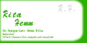 rita hemm business card